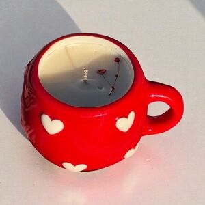 Red Heart Ceramic Candle Mug